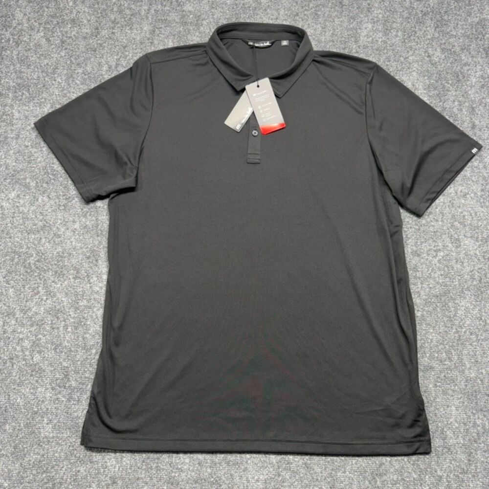 Travis Matthew Coto Performance Polo Shirt Mens 2XL Black Stretch Quick Dry NWT